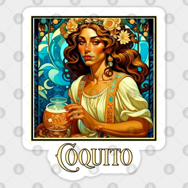 Art Nouveau Coquito Sticker by HolidayBug