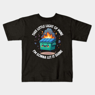 Funny Dumpster Fire Anxiety Humor Mental Health Kids T-Shirt