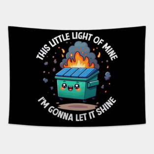 Funny Dumpster Fire Anxiety Humor Mental Health Tapestry