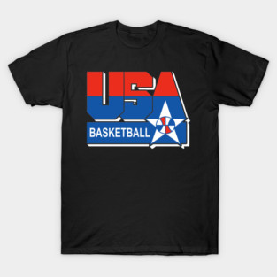 Vintage Basketball Tribute Logo USA Basketball Fan Retro Throwback Design T-Shirt