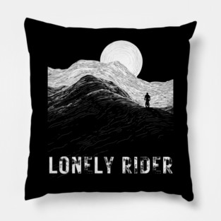 Lonely Rider - Alien Lands - Cyclist Motivation Pillow
