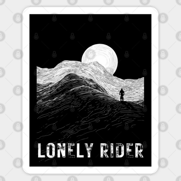 Lonely Rider - Alien Lands - Cyclist Motivation Sticker by TuncGK