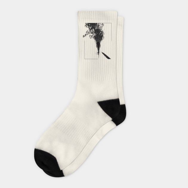 Nothing is Real - Surrealist Line Art Socks by TuncGK