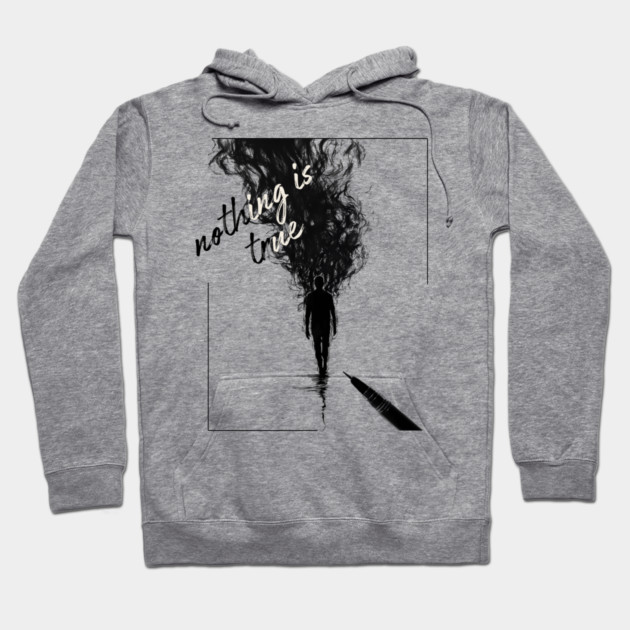 Nothing is Real - Surrealist Line Art Hoodie by TuncGK