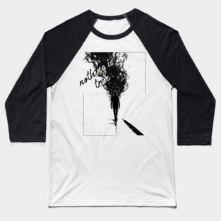 Nothing is Real - Surrealist Line Art Baseball T-Shirt