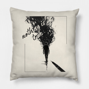 Nothing is Real - Surrealist Line Art Pillow