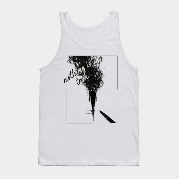 Nothing is Real - Surrealist Line Art Tank Top by TuncGK