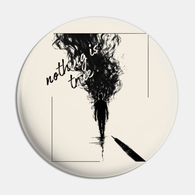 Nothing is Real - Surrealist Line Art Pin by TuncGK