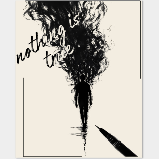 Nothing is Real - Surrealist Line Art Wall Art by TuncGK