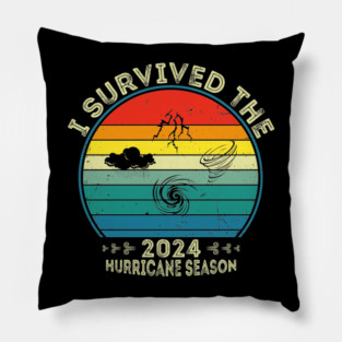 I Survived the 2024 Hurricane Season Retro Vintage - Hurricane Milton Survivor 2024 Florida Pillow