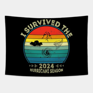I Survived the 2024 Hurricane Season Retro Vintage - Hurricane Milton Survivor 2024 Florida Tapestry