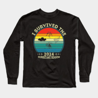 I Survived the 2024 Hurricane Season Retro Vintage - Hurricane Milton Survivor 2024 Florida Long Sleeve T-Shirt