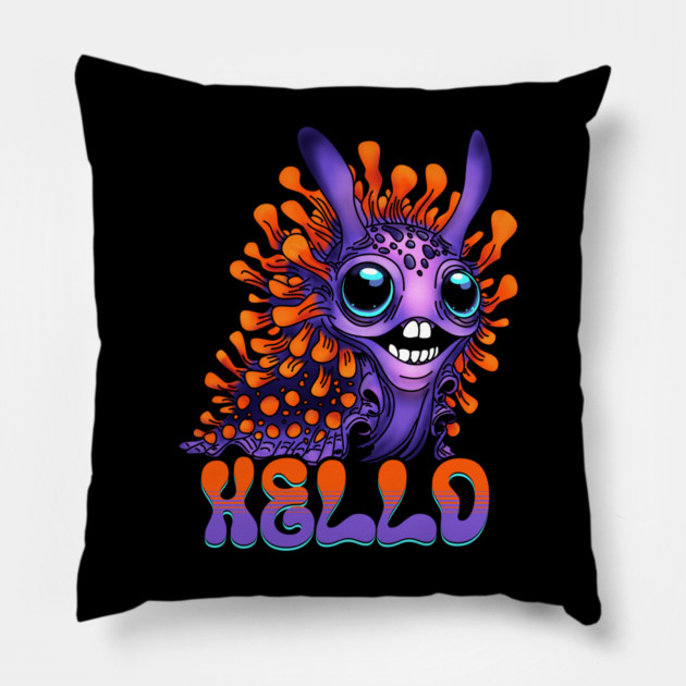Happy Spanish Shawl Nudibranch Pillow by H. R. Sinclair