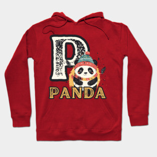 Panda - Animal Letters - Vintage Winter Hoodie