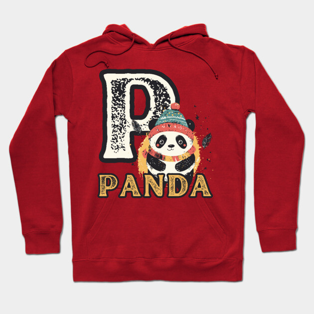 Panda - Animal Letters - Vintage Winter Hoodie by TuncGK