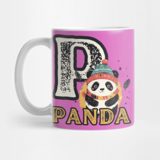 Panda - Animal Letters - Vintage Winter Mug