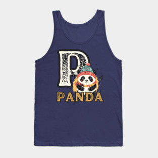 Panda - Animal Letters - Vintage Winter Tank Top