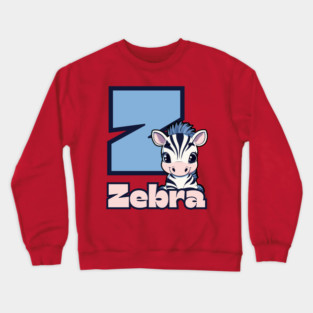 Zebra - Animal Letters - Funny & Cute Crewneck Sweatshirt
