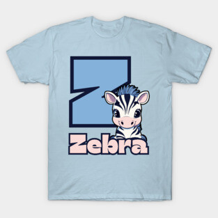 Zebra - Animal Letters - Funny & Cute T-Shirt