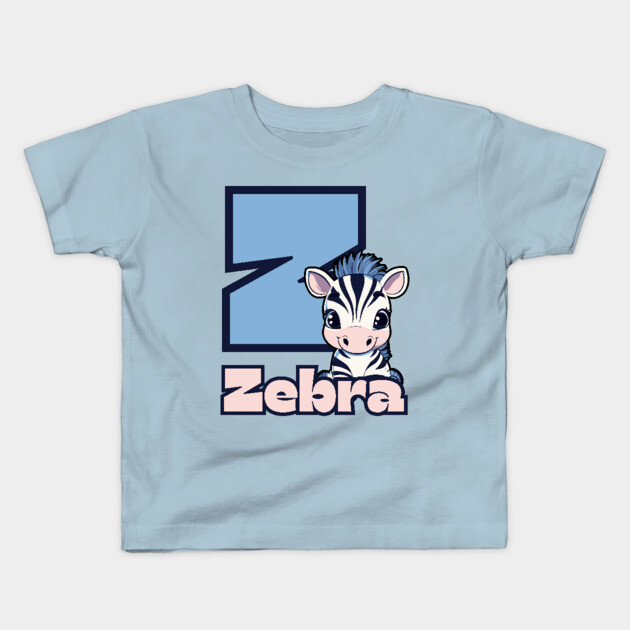 Zebra - Animal Letters - Funny & Cute Kids T-Shirt by TuncGK