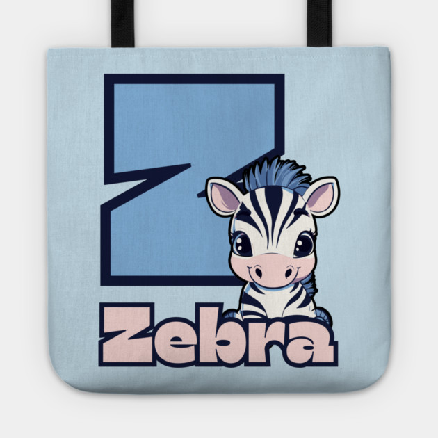 Zebra - Animal Letters - Funny & Cute Tote by TuncGK
