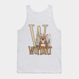 Wombat - Animal Letters - Cute Boho Chic Tank Top