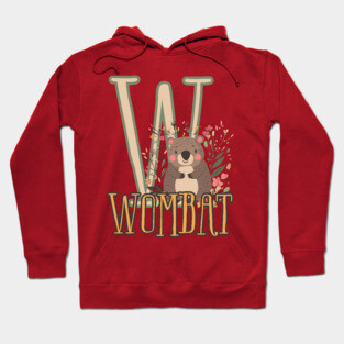 Wombat - Animal Letters - Cute Boho Chic Hoodie