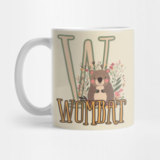Wombat - Animal Letters - Cute Boho Chic Mug