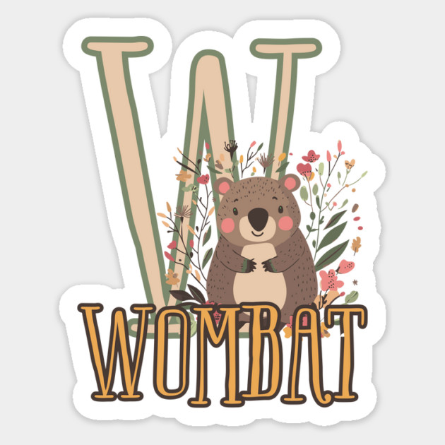 Wombat - Animal Letters - Cute Boho Chic Magnet by TuncGK