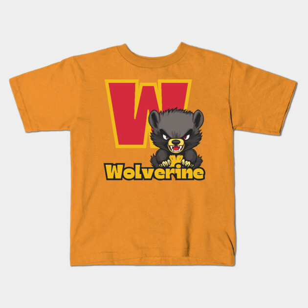 Wolverine - Alphabet Letters - Cute & Funny Kids T-Shirt by TuncGK