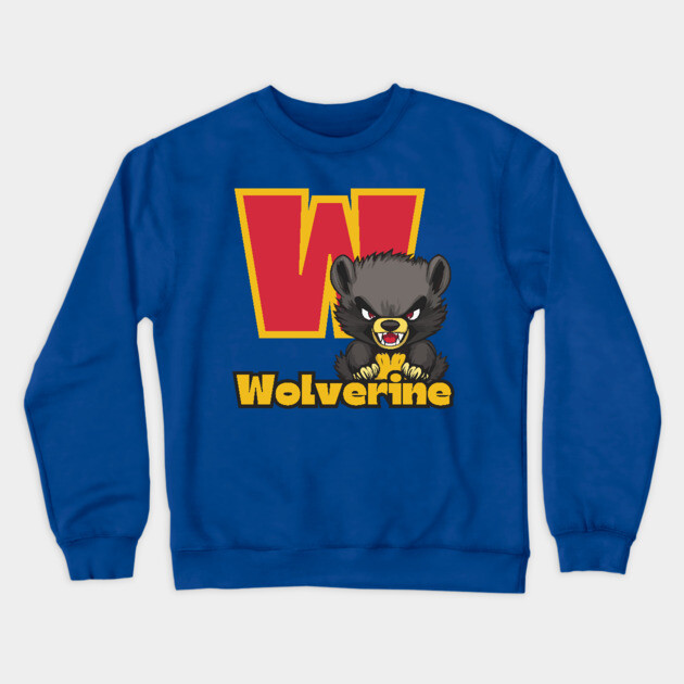 Wolverine - Alphabet Letters - Cute & Funny Crewneck Sweatshirt by TuncGK