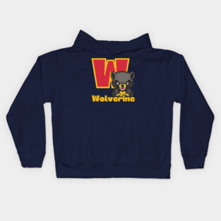 Wolverine - Alphabet Letters - Cute & Funny Kids Hoodie