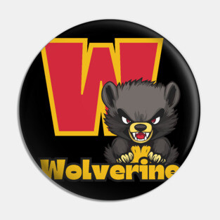 Wolverine - Alphabet Letters - Cute & Funny Pin
