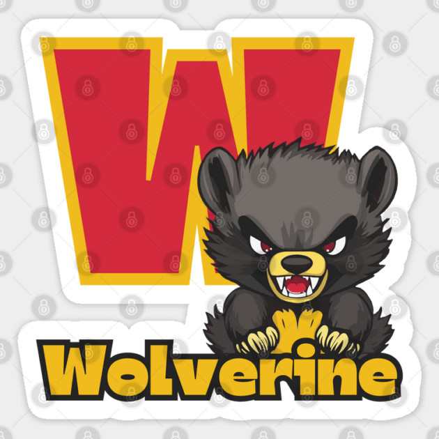 Wolverine - Alphabet Letters - Cute & Funny Sticker by TuncGK