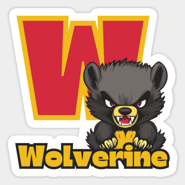 Wolverine - Alphabet Letters - Cute & Funny Magnet by TuncGK