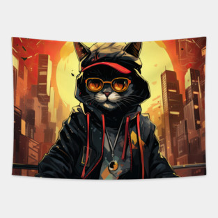 Jazz Cat Love Lofi Music DJ Tapestry