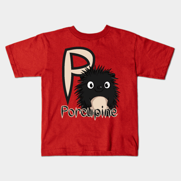 Porcupine - Animal Letters - Cute & Feral Kids T-Shirt by TuncGK