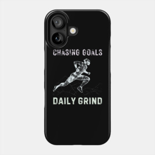 Daily Grind - Chasing Miles - Runner & Athlete - Grunge Line Art Phone Case