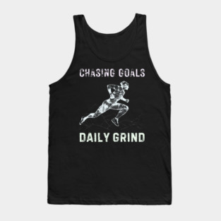 Daily Grind - Chasing Miles - Runner & Athlete - Grunge Line Art Tank Top