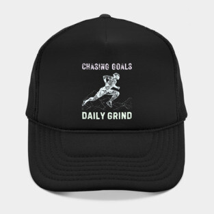 Daily Grind - Chasing Miles - Runner & Athlete - Grunge Line Art Hat