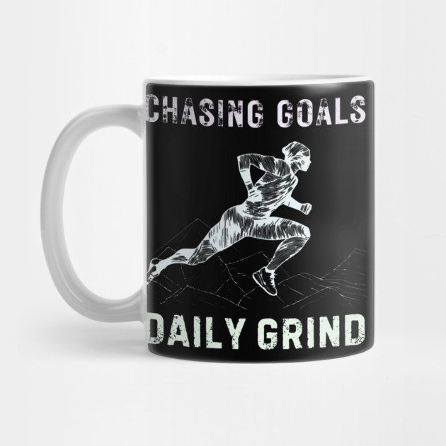 Daily Grind - Chasing Miles - Runner & Athlete - Grunge Line Art by TuncGK
