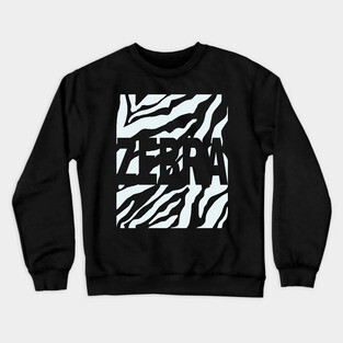 Zebra Pattern - Artistic Minimalist Vector Art - Typography Crewneck Sweatshirt
