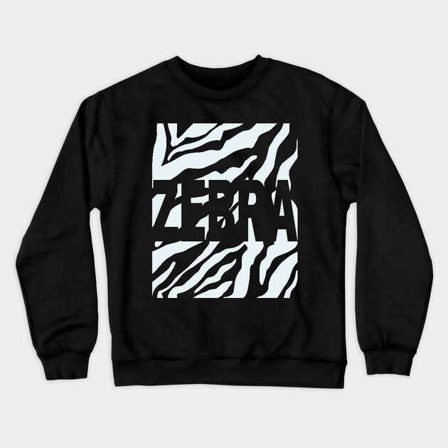 Zebra Pattern - Artistic Minimalist Vector Art - Typography Crewneck Sweatshirt by TuncGK