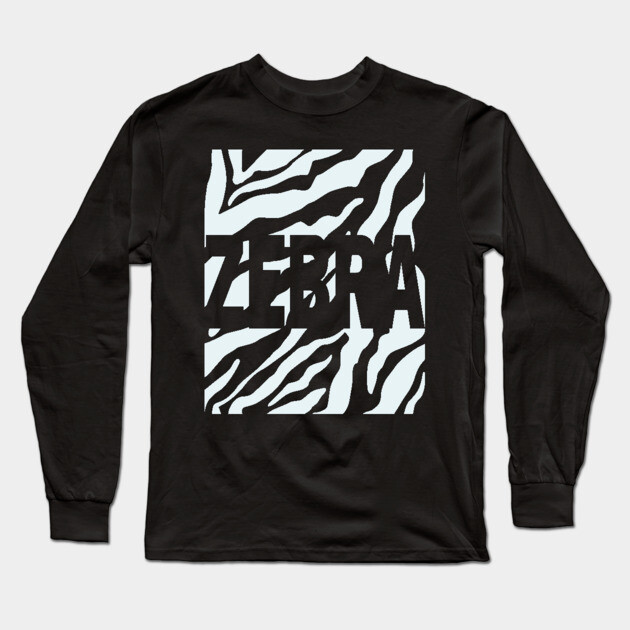 Zebra Pattern - Artistic Minimalist Vector Art - Typography Long Sleeve T-Shirt by TuncGK