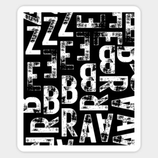 Zebra Mosaic - Typography Art - Postmodern & Grunge Magnet