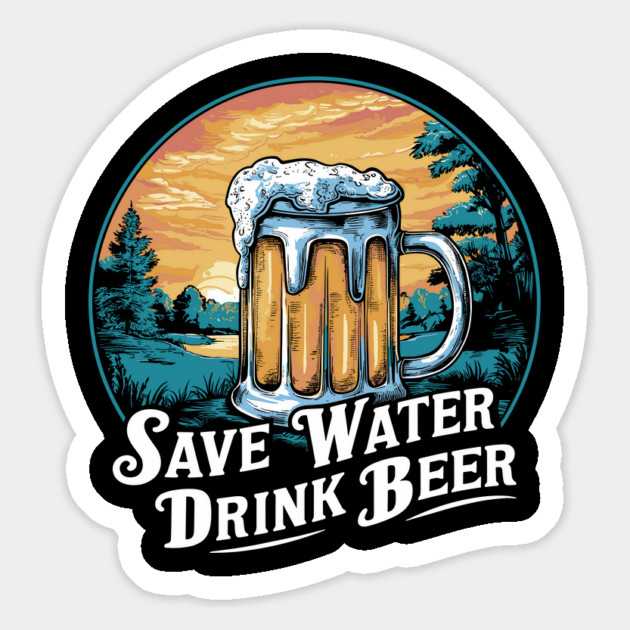 Save Water Drink Beer Funny Drinking Humor Magnet by Anticorporati