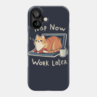 Priorities Nap - Procrastination Cute Cat - Funny Computer Coffee Phone Case