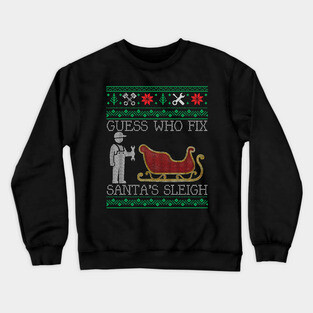 Christmas Auto Mechanic Ugly Christmas Xmas Sweater Crewneck Sweatshirt