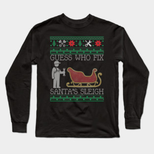 Christmas Auto Mechanic Ugly Christmas Xmas Sweater Long Sleeve T-Shirt