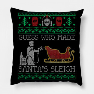 Christmas Welder Welding Xmas Funny Welder Ugly Christmas Sweater Pillow